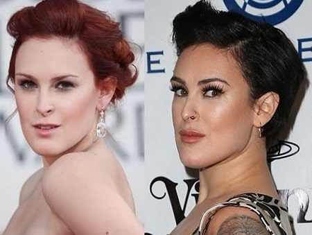 A picture of Rumer Willis before (left) and after (right).